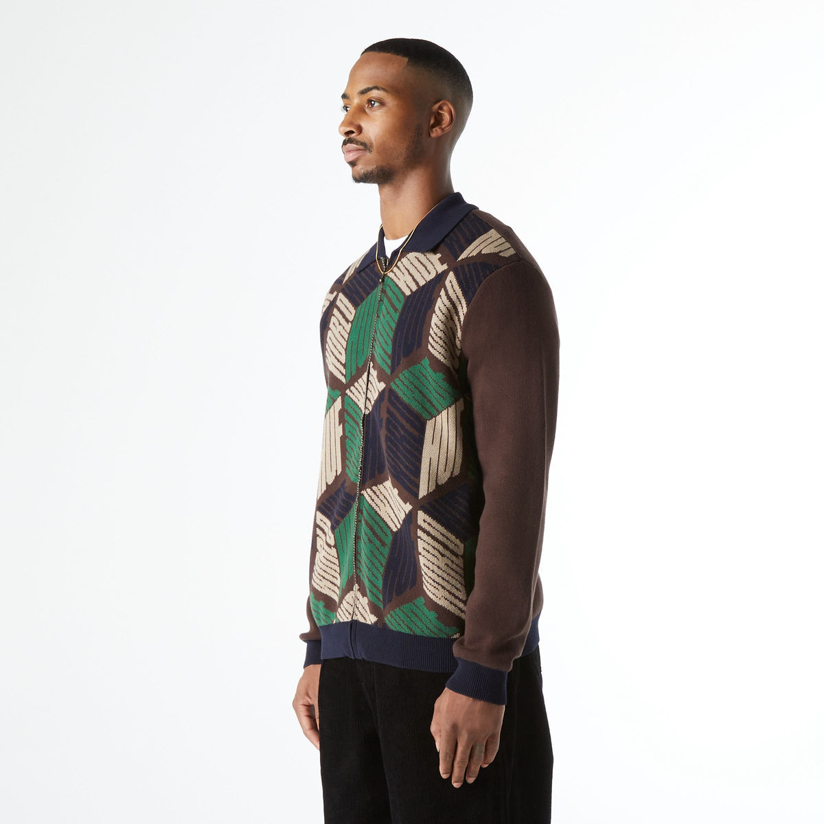 Pull zippé Dimensions - Chocolat