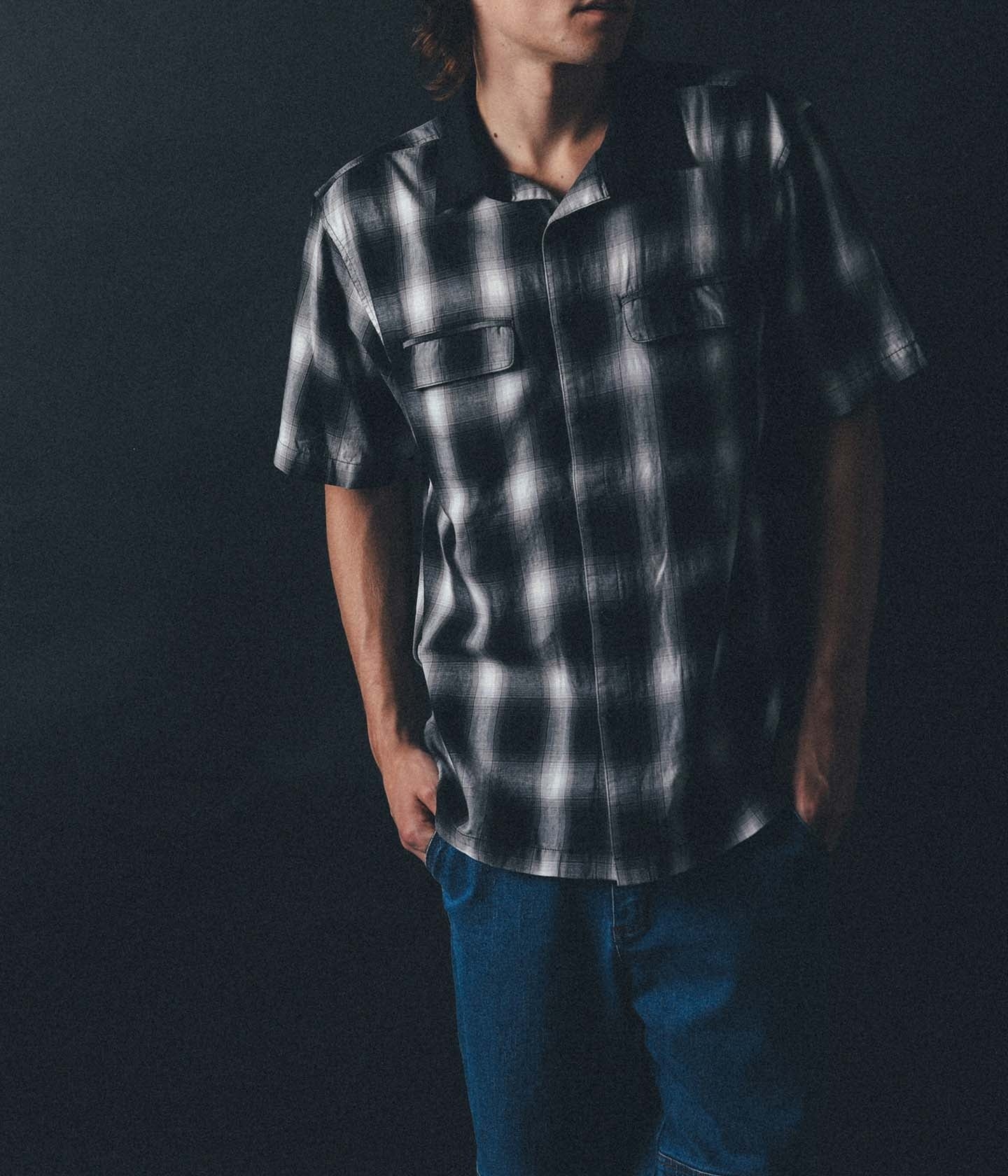 Broadcast Plaid SS Shirt - Black Ombre