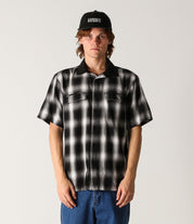 Broadcast Plaid SS Shirt - Black Ombre