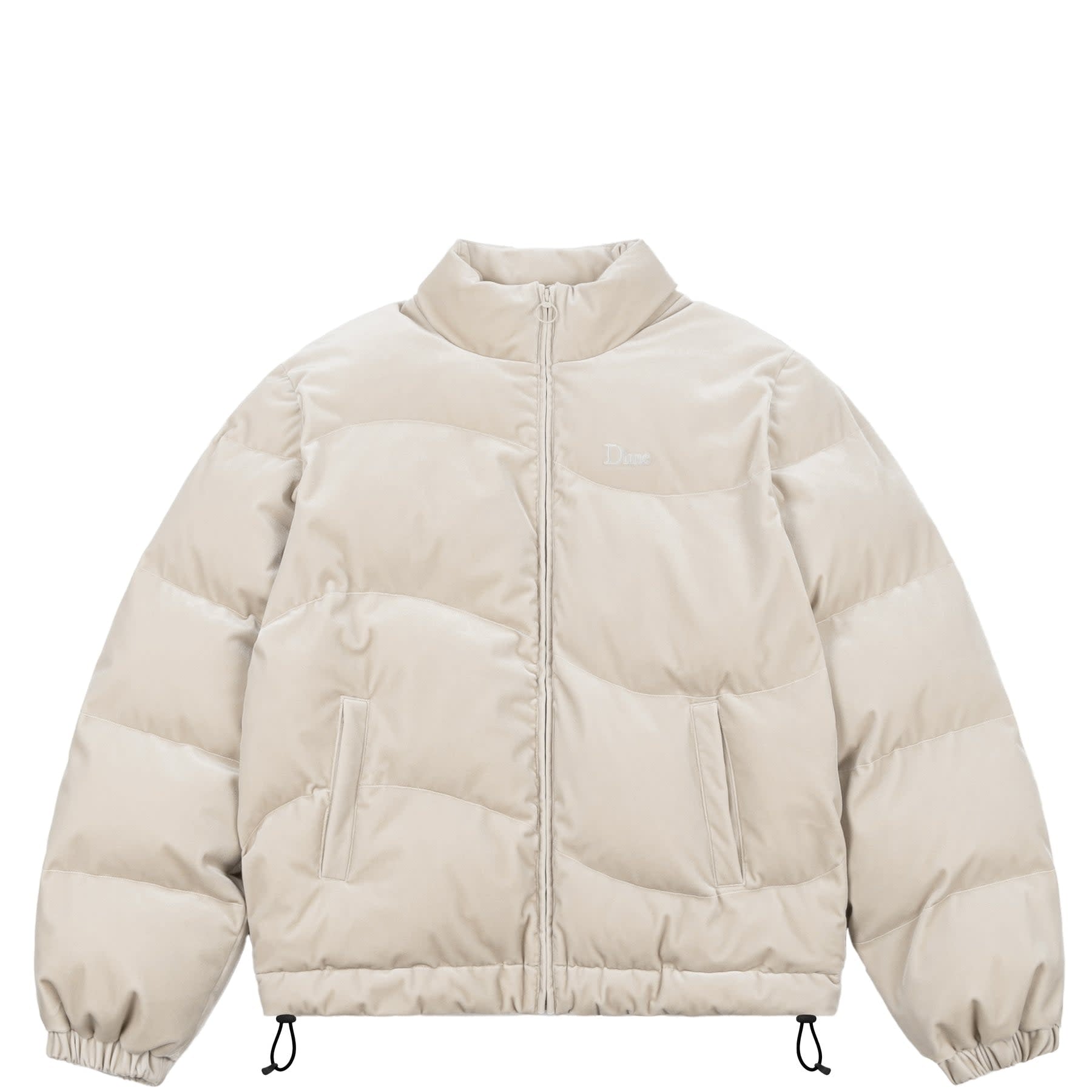 Dime VELVET QUILTED PUFFER Down Jacket, Beige, Size L