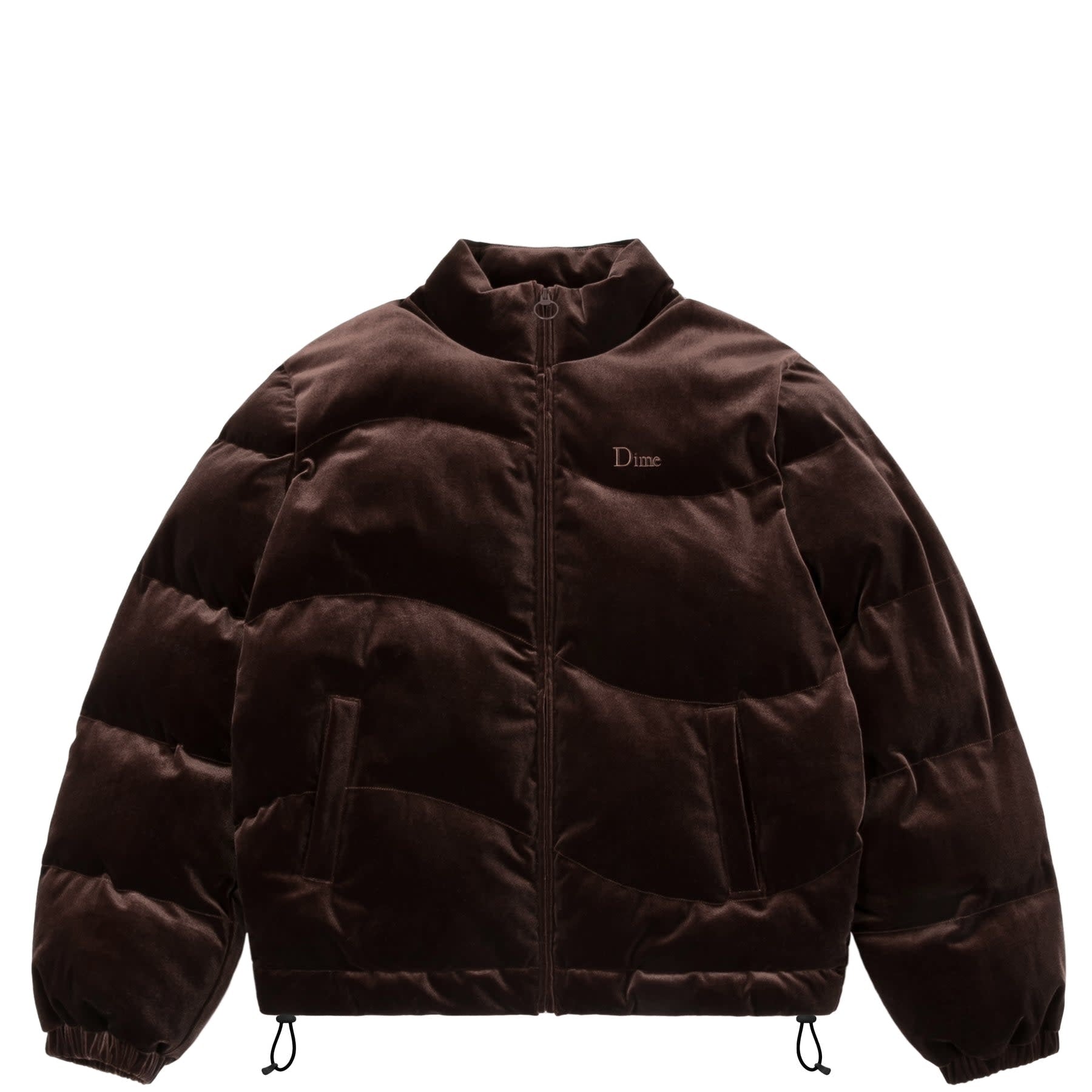 Dime Velvet Quilted Puffer - Espresso – Palm Isle Skateshop