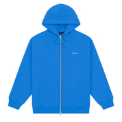 Cursive Small Logo Zip-Hoodie - Cobalt