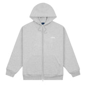 Cursive Small Logo Zip-Hoodie - Heather Gray