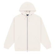Cursive Small Logo Zip-Hoodie - Natural