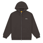 Cursive Small Logo Zip Hoodie - Vintage Black