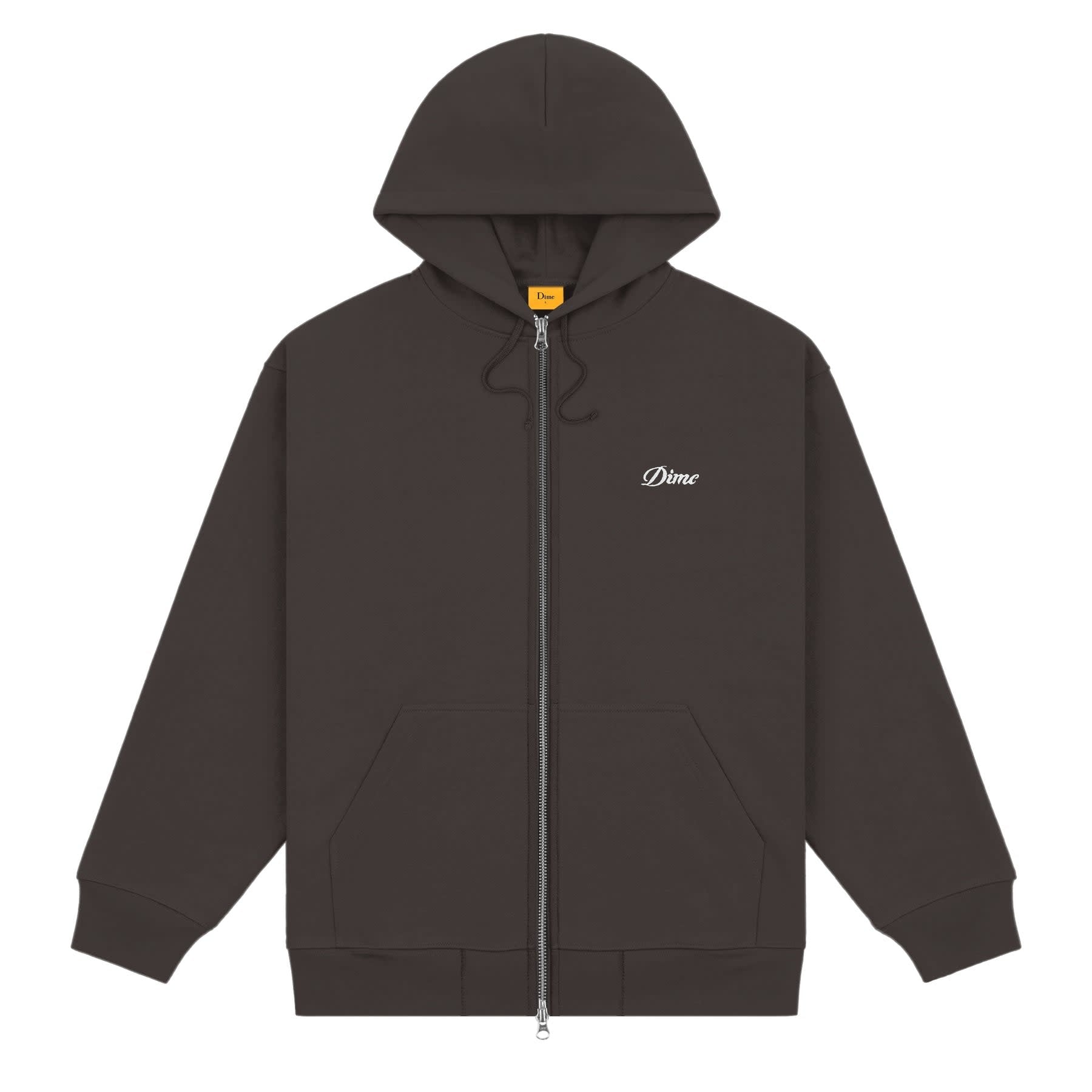 Cursive Small Logo Zip Hoodie - Vintage Black