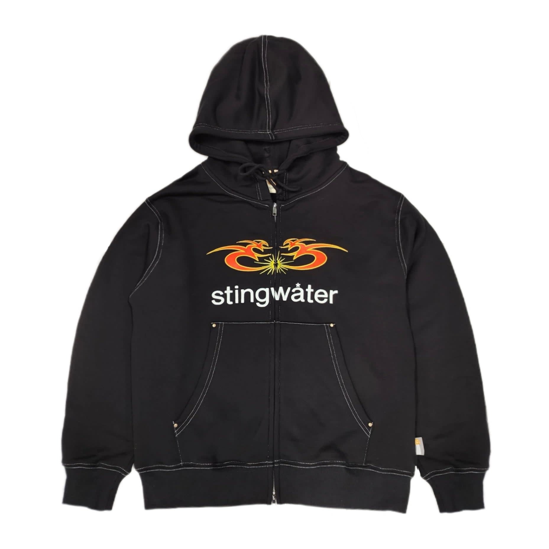 Stingwater Big Moses Contrast Stitch Full Zip Hoodie - Black 