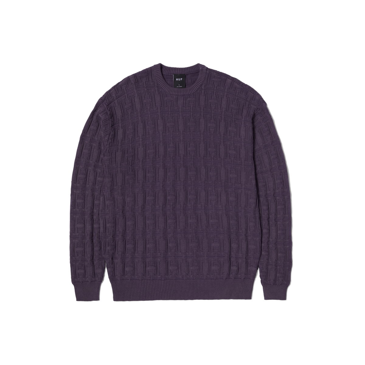 T-shirt ras du cou surteint en jacquard entrelacé - Raisin