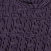 T-shirt ras du cou surteint en jacquard entrelacé - Raisin
