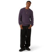 T-shirt ras du cou surteint en jacquard entrelacé - Raisin
