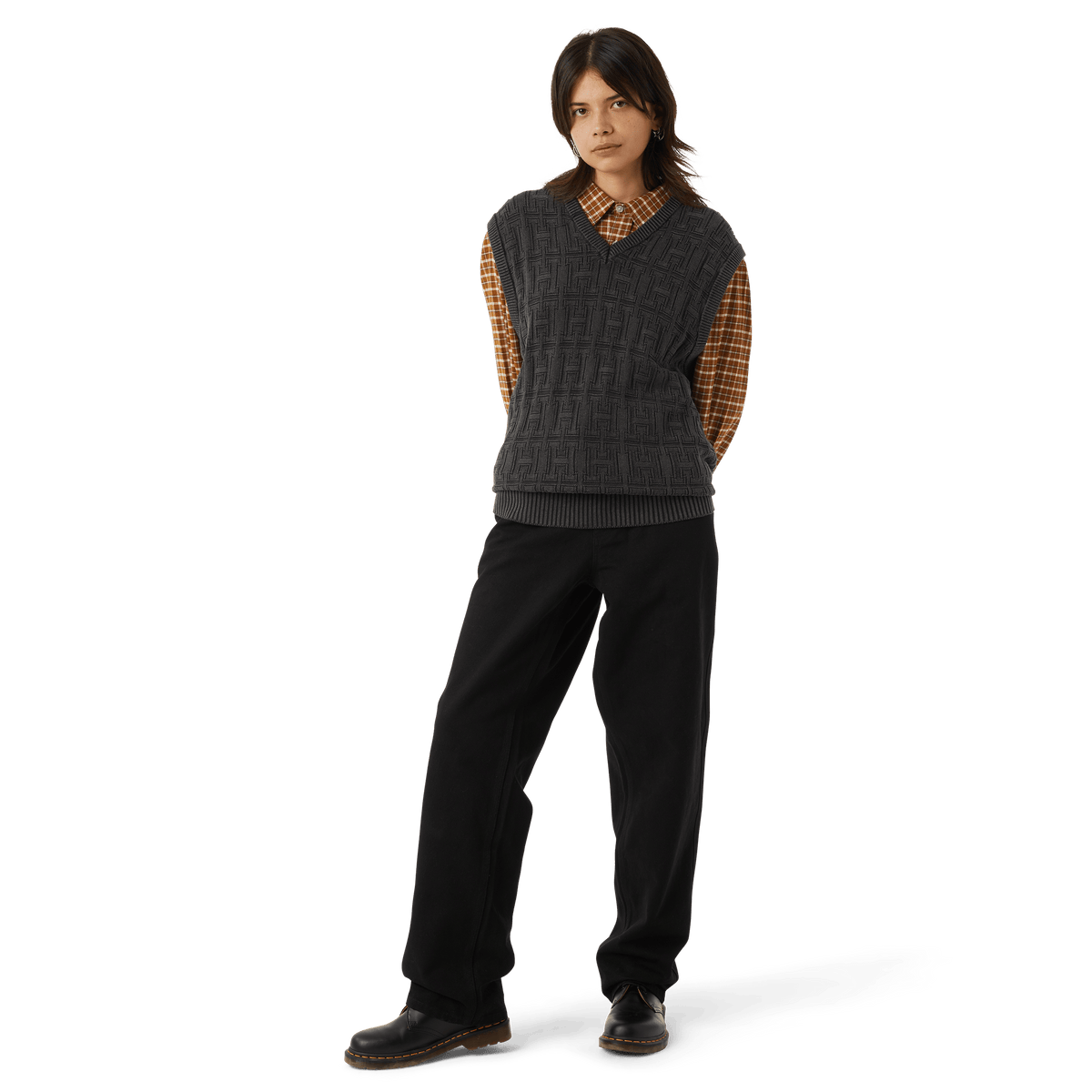 Gilet surteint en jacquard entrelacé - Noir