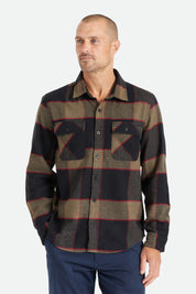 Chemise à manches longues en flanelle Bowery - Gris chiné/anthracite