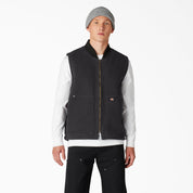Gilet doublé en polaire à poils longs - Noir délavé (SBK)