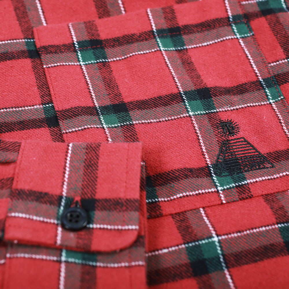 Chemise en flanelle à col en velours côtelé Cascadia - Brique