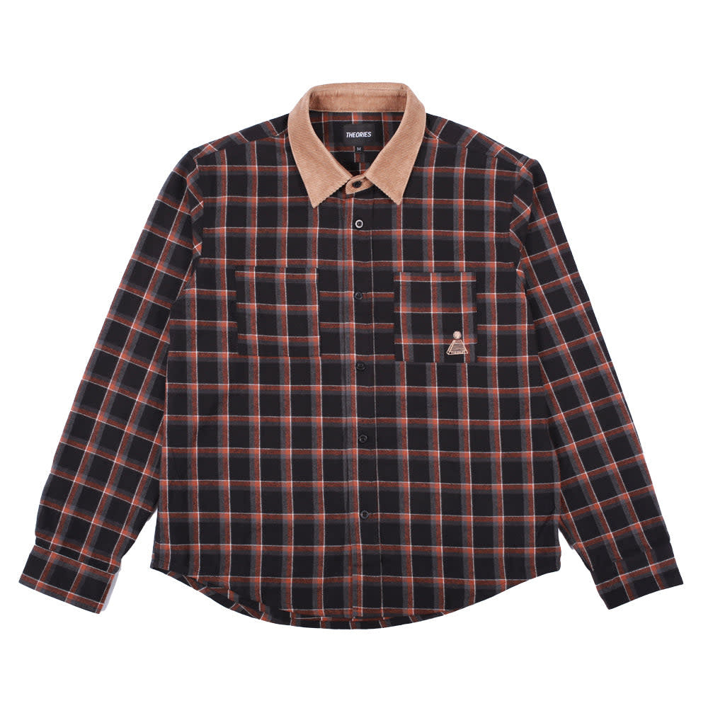 Chemise en flanelle à col en velours côtelé Cascadia - Noir