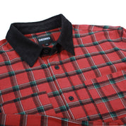 Chemise en flanelle à col en velours côtelé Cascadia - Brique