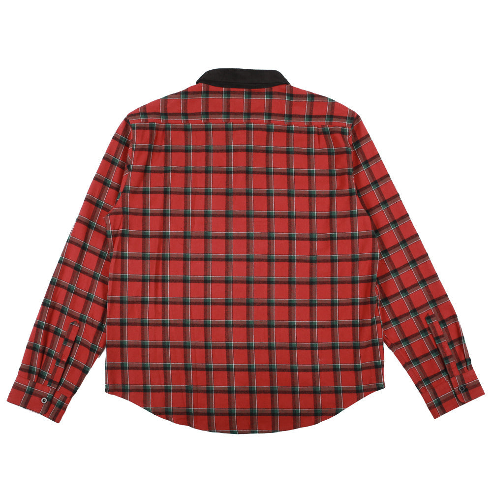 Chemise en flanelle à col en velours côtelé Cascadia - Brique