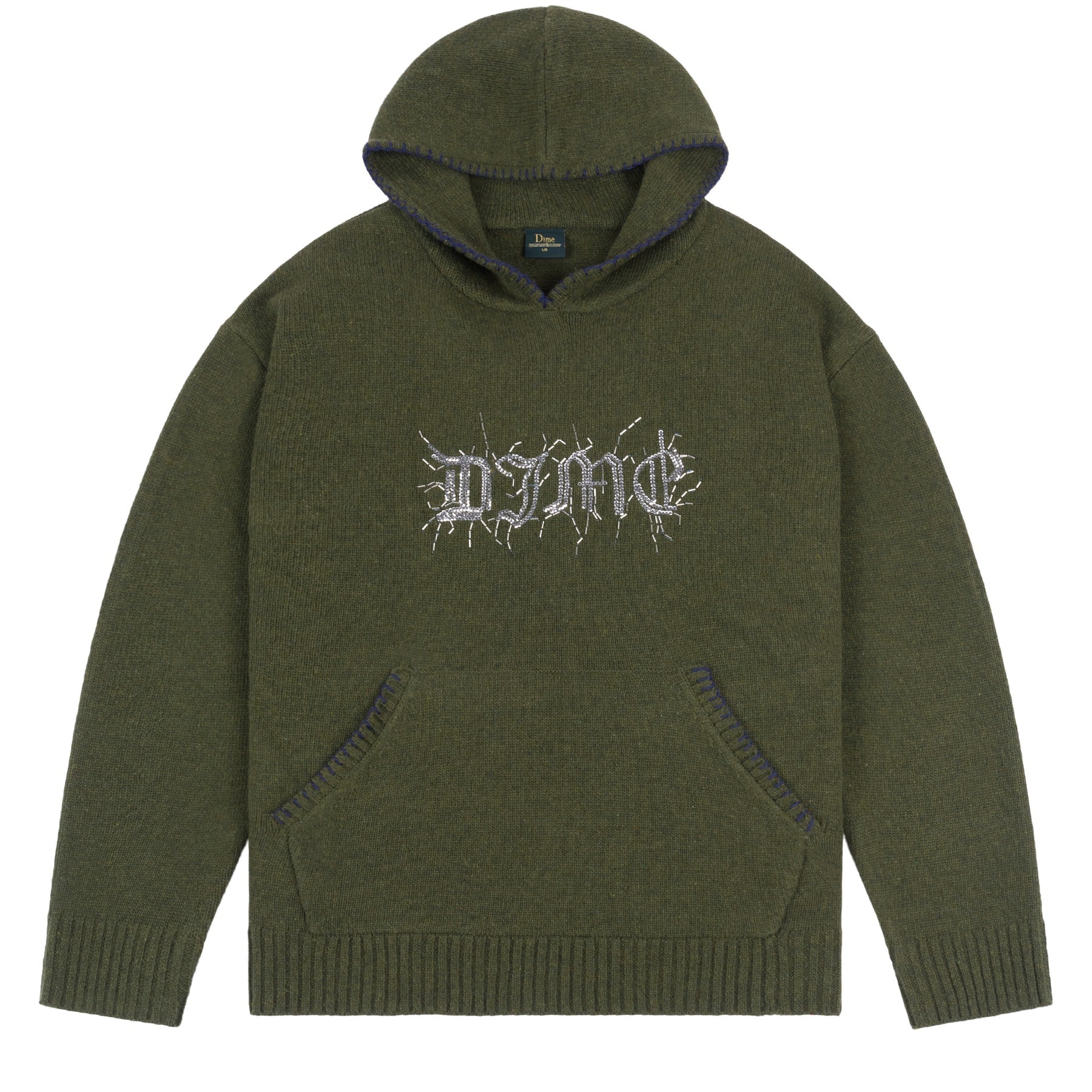 【DIME】HARDCORE WOOL HOODIE (Army Green) Dime Hardcore Wool Hoodie - Army Green – Palm Isle Skateshop