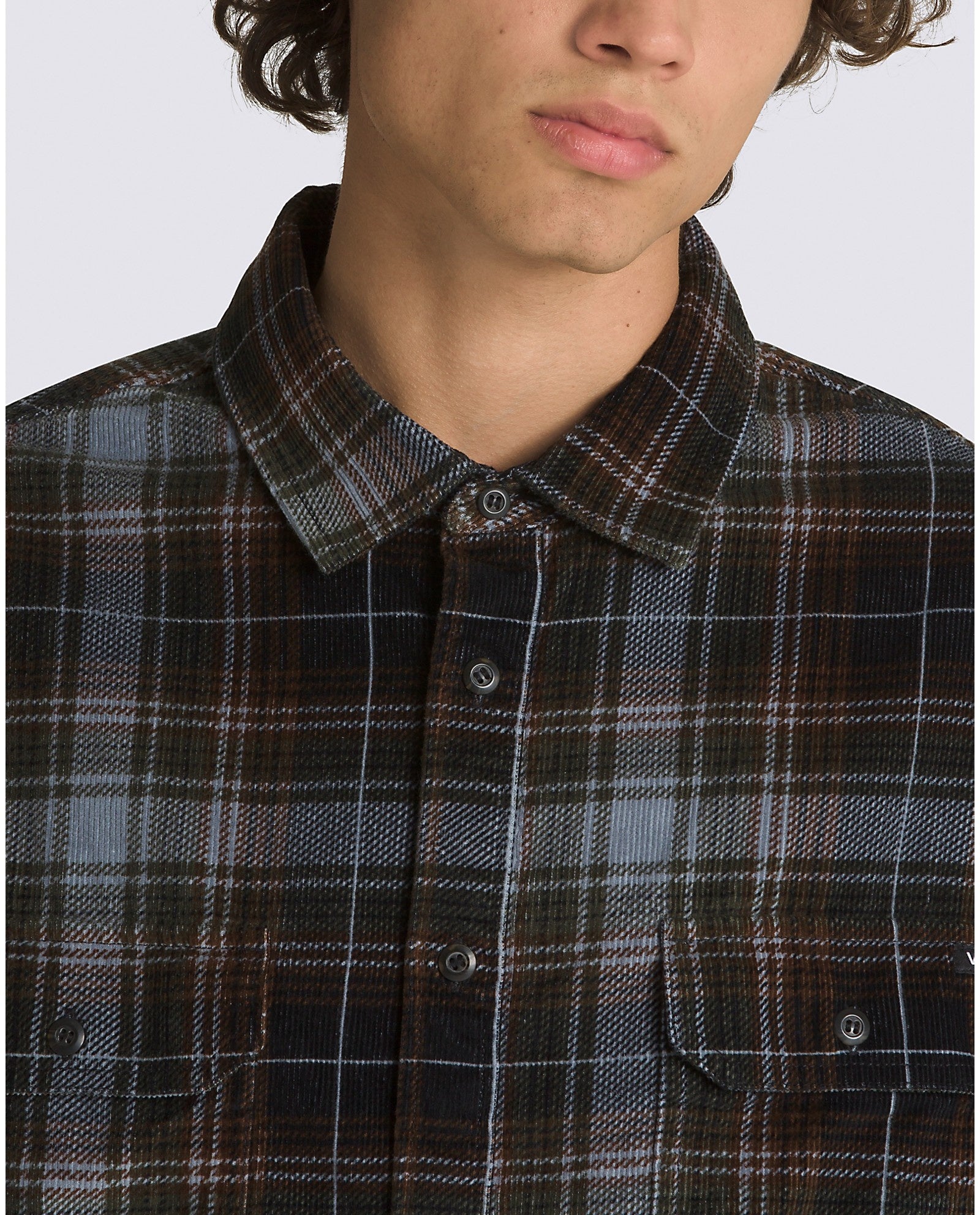 Chemise boutonnée à manches longues Mayhill - Mirage noir/bleu