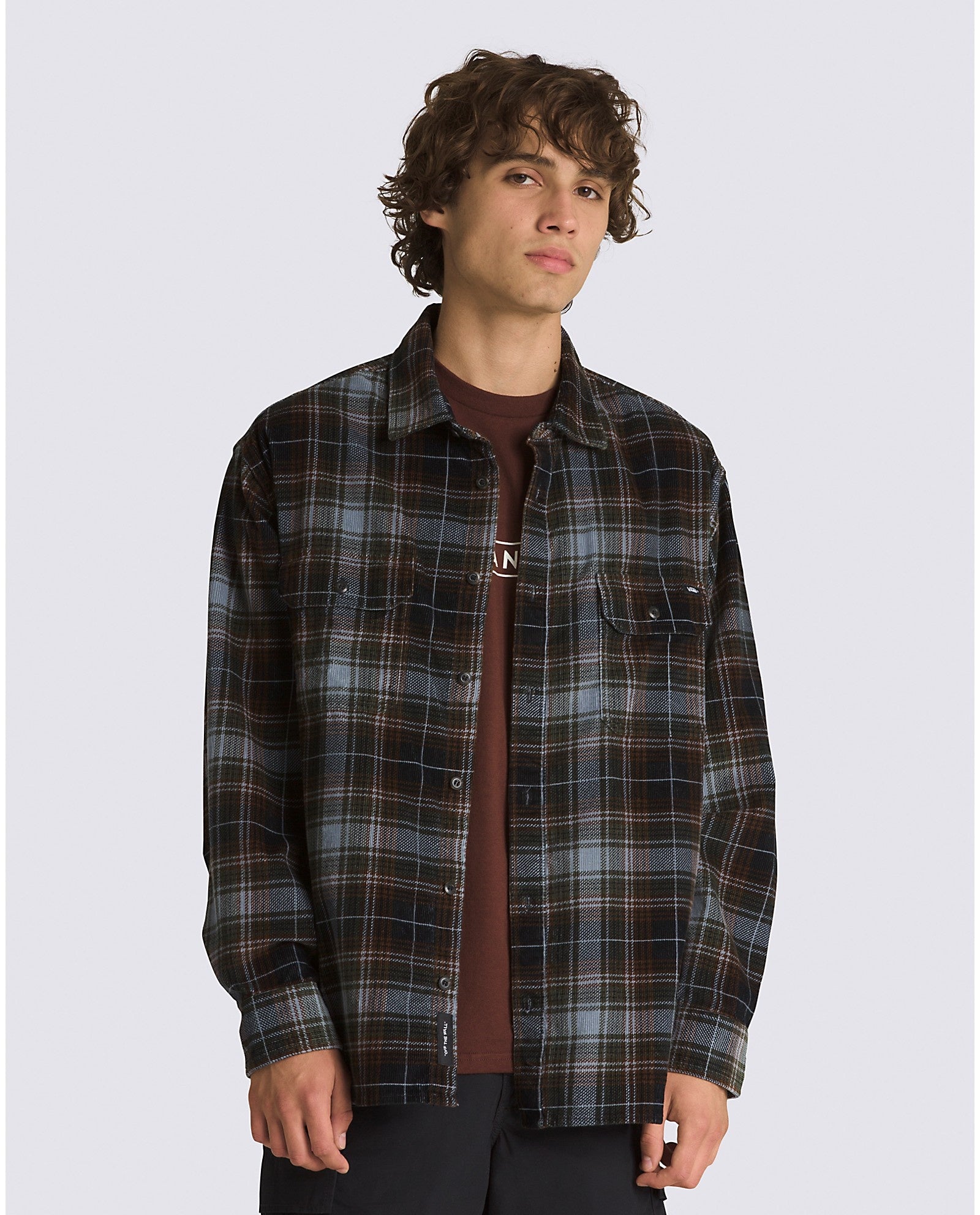 Chemise boutonnée à manches longues Mayhill - Mirage noir/bleu