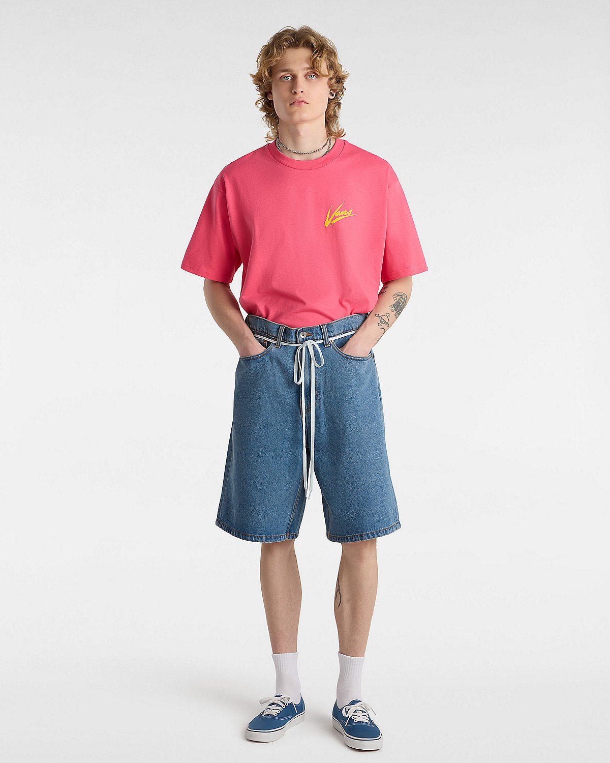Check-5 Baggy Denim 23'' Shorts - Bleu délavé