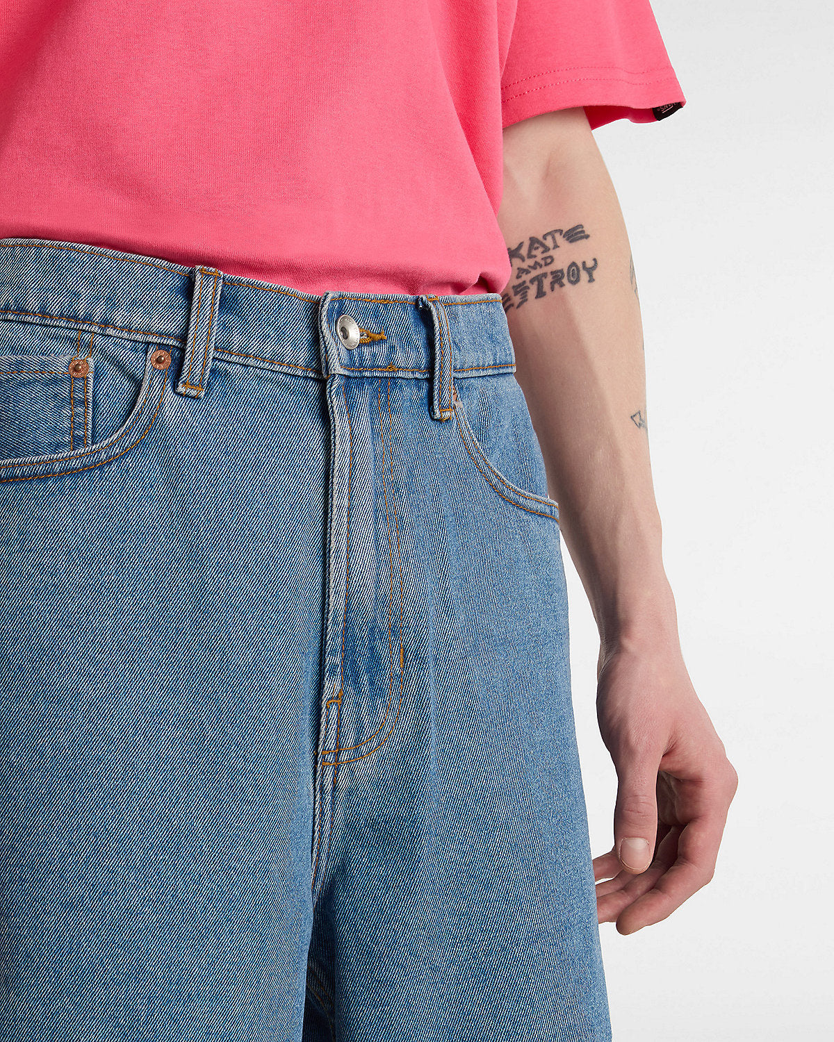 Check-5 Baggy Denim 23'' Shorts - Bleu délavé