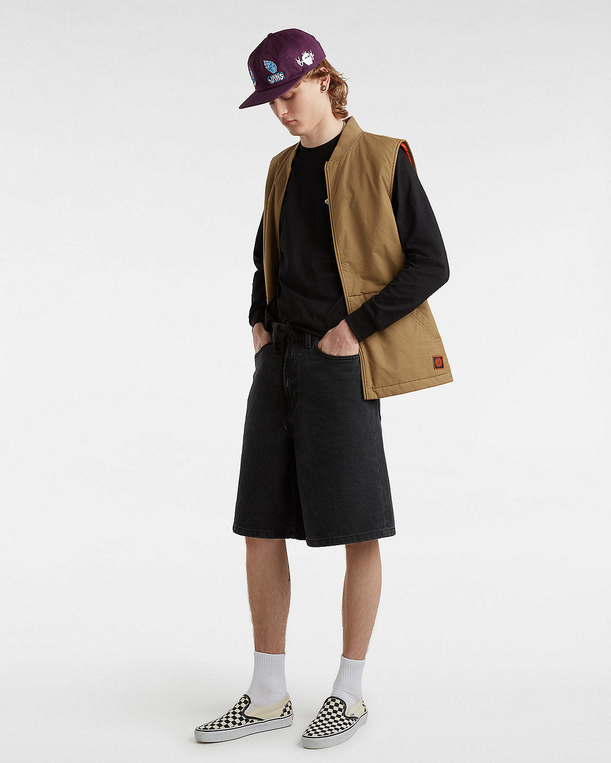 Check-5 Baggy Denim 23'' Shorts - Noir délavé