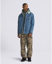 Manteau en sherpa en denim Drill Chore - Bleu délavé