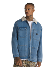 Manteau en sherpa en denim Drill Chore - Bleu délavé