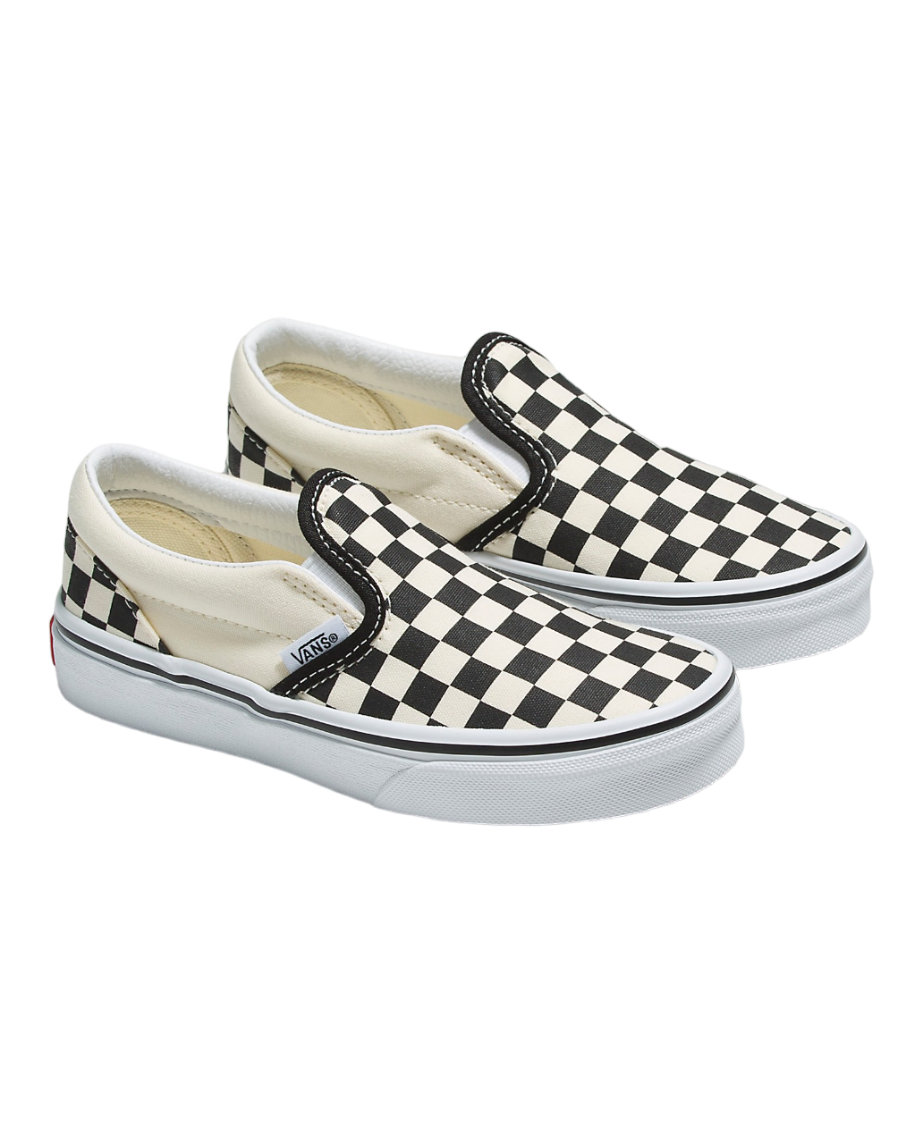 Baskets à enfiler pour enfants à motif damier - Noir/blanc