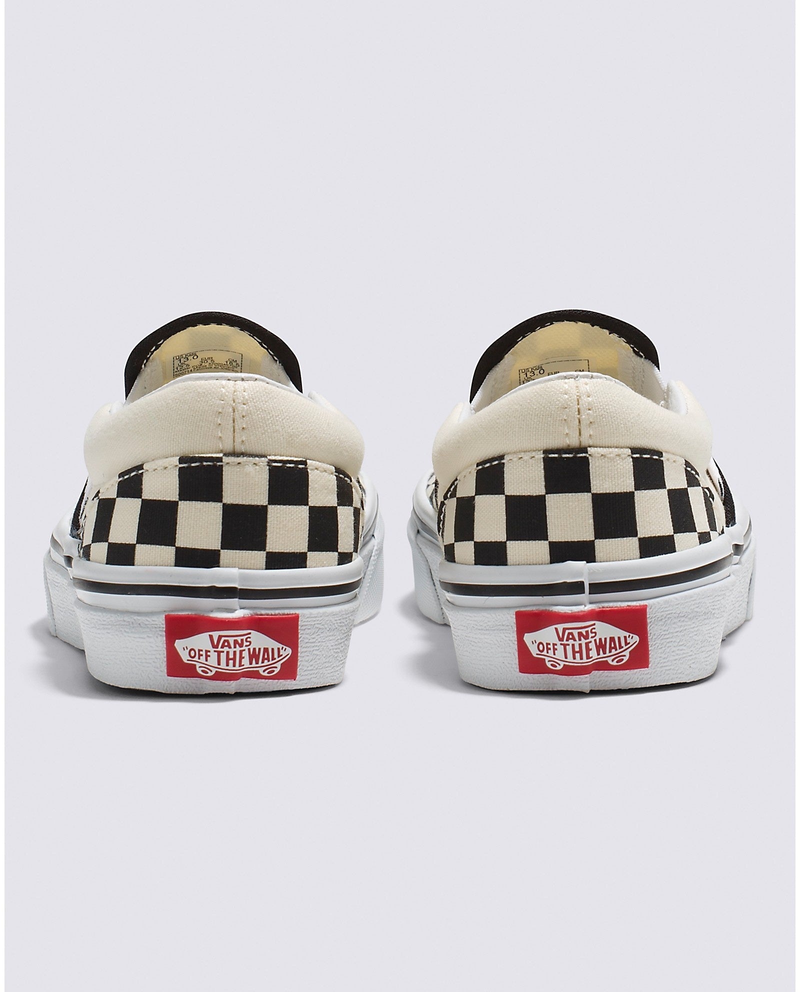Baskets à enfiler pour enfants à motif damier - Noir/blanc