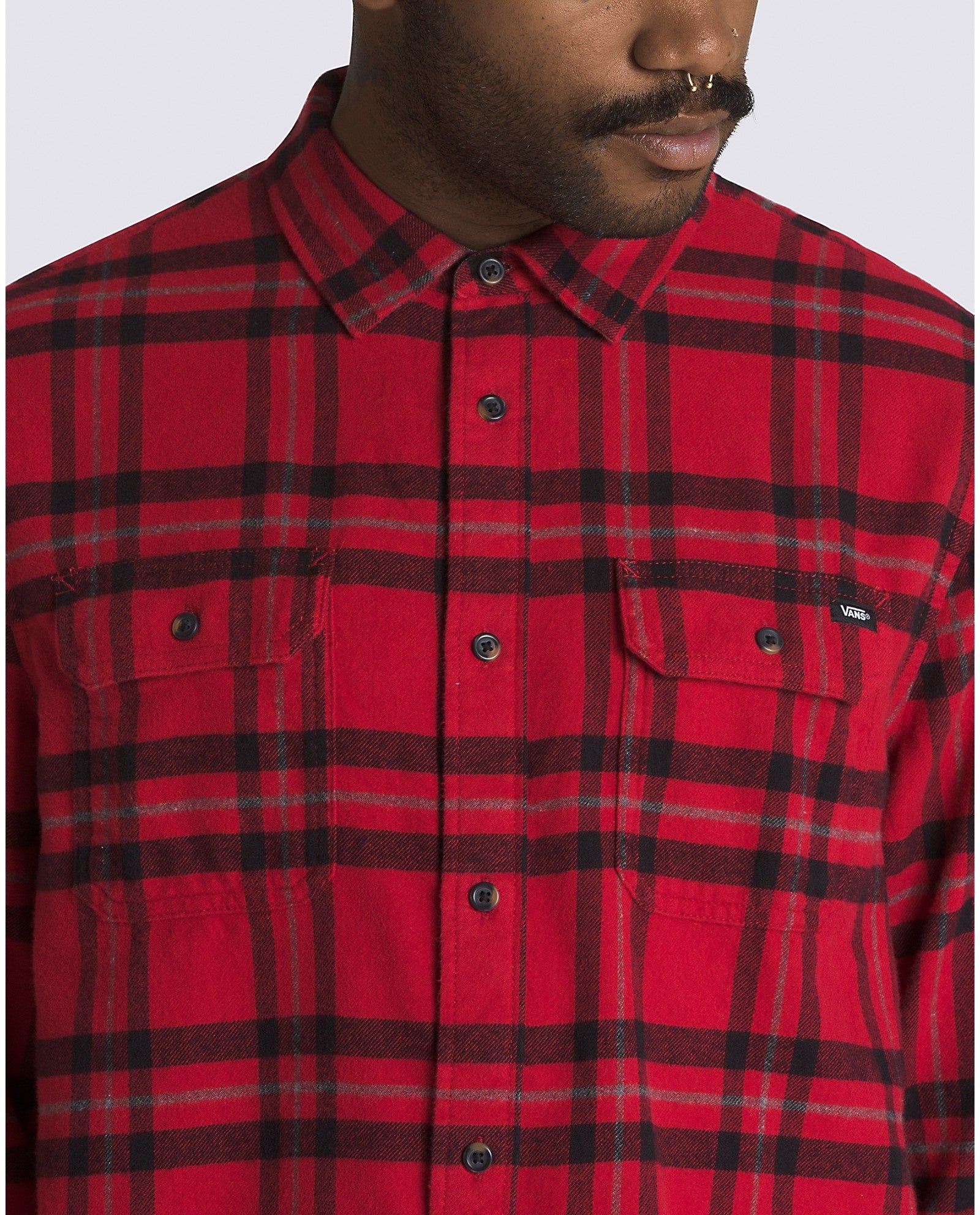 Chemise à manches longues boutonnée Westminster - Piment/Noir