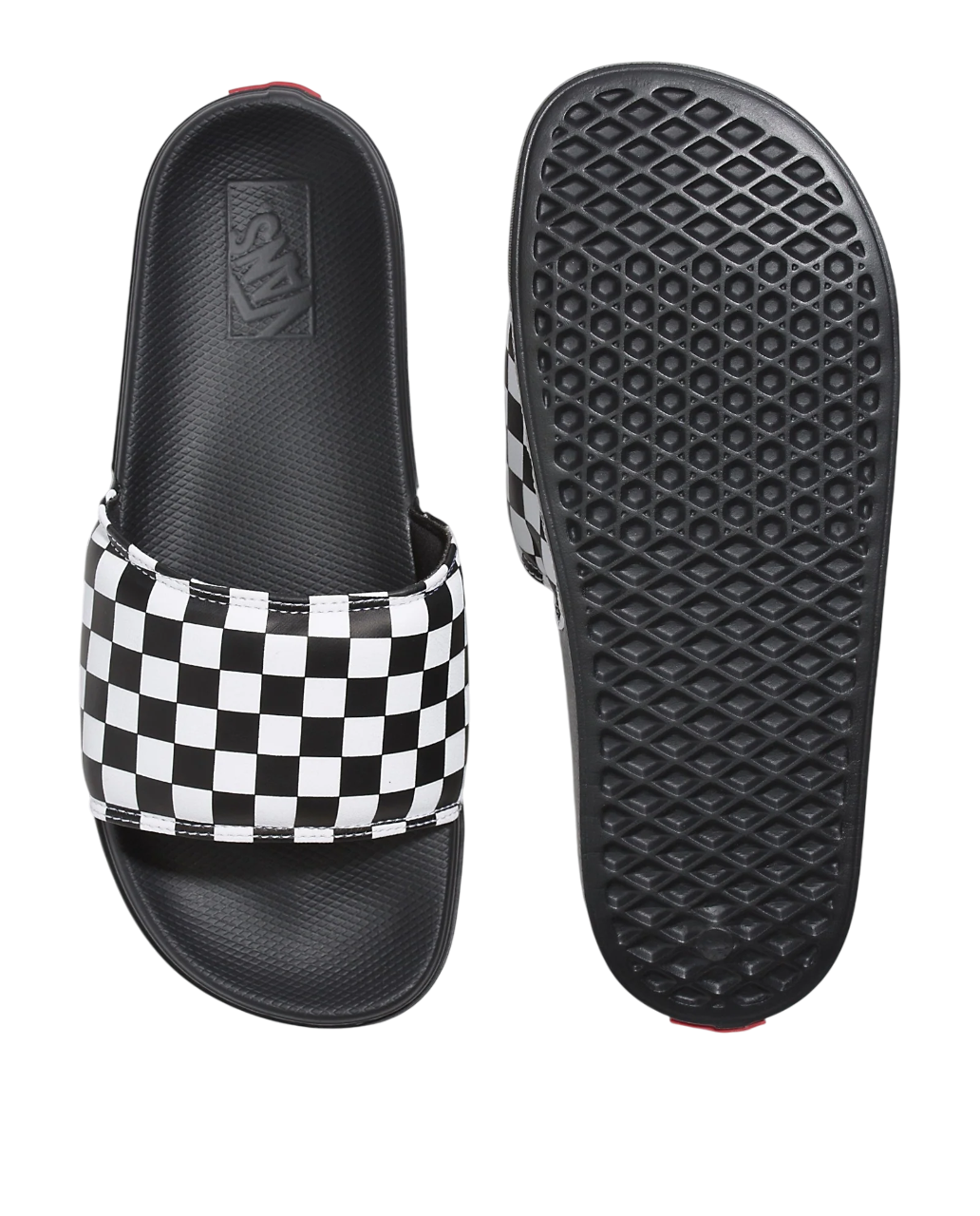 MTE La Costa Slide-On Checkerboard Sandal - True White/Black