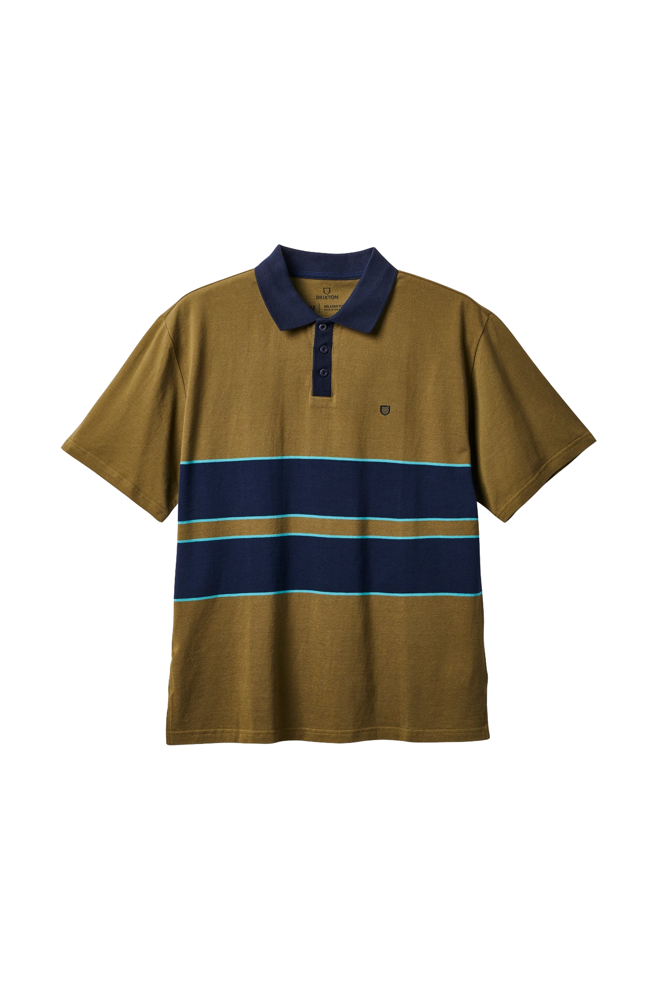 Polo en tricot Shield Boxy S/S - Olive militaire/bleu marine