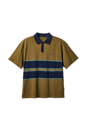 Polo en tricot Shield Boxy S/S - Olive militaire/bleu marine