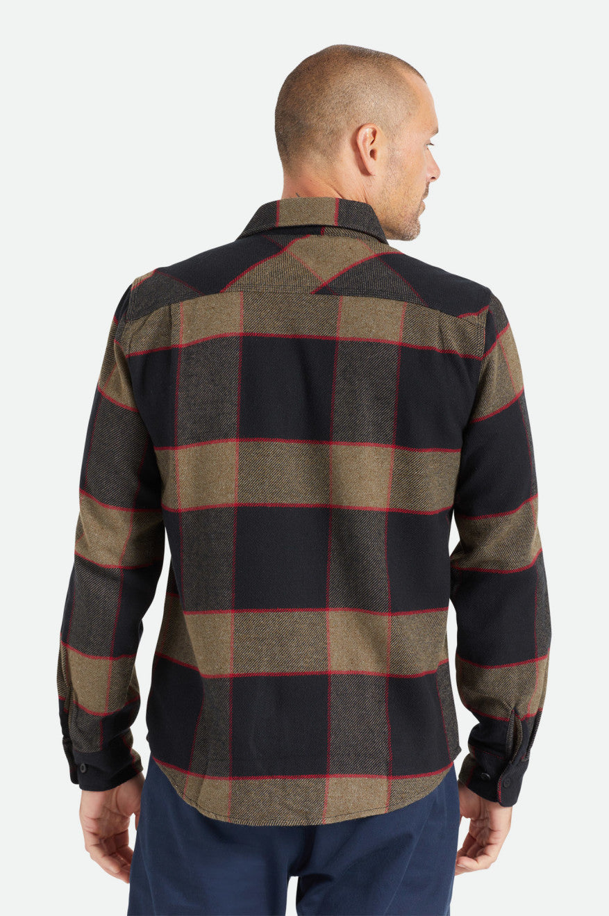Chemise à manches longues en flanelle Bowery - Gris chiné/anthracite