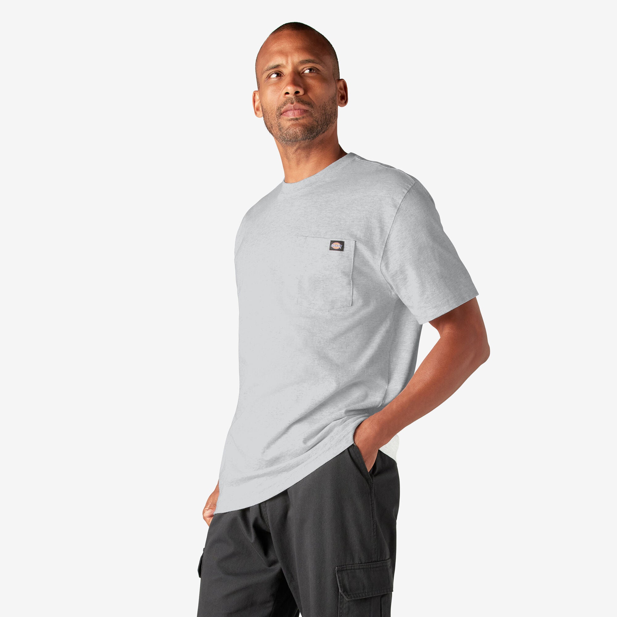 T-shirt épais à manches courtes et poche - Gris cendré (AG)