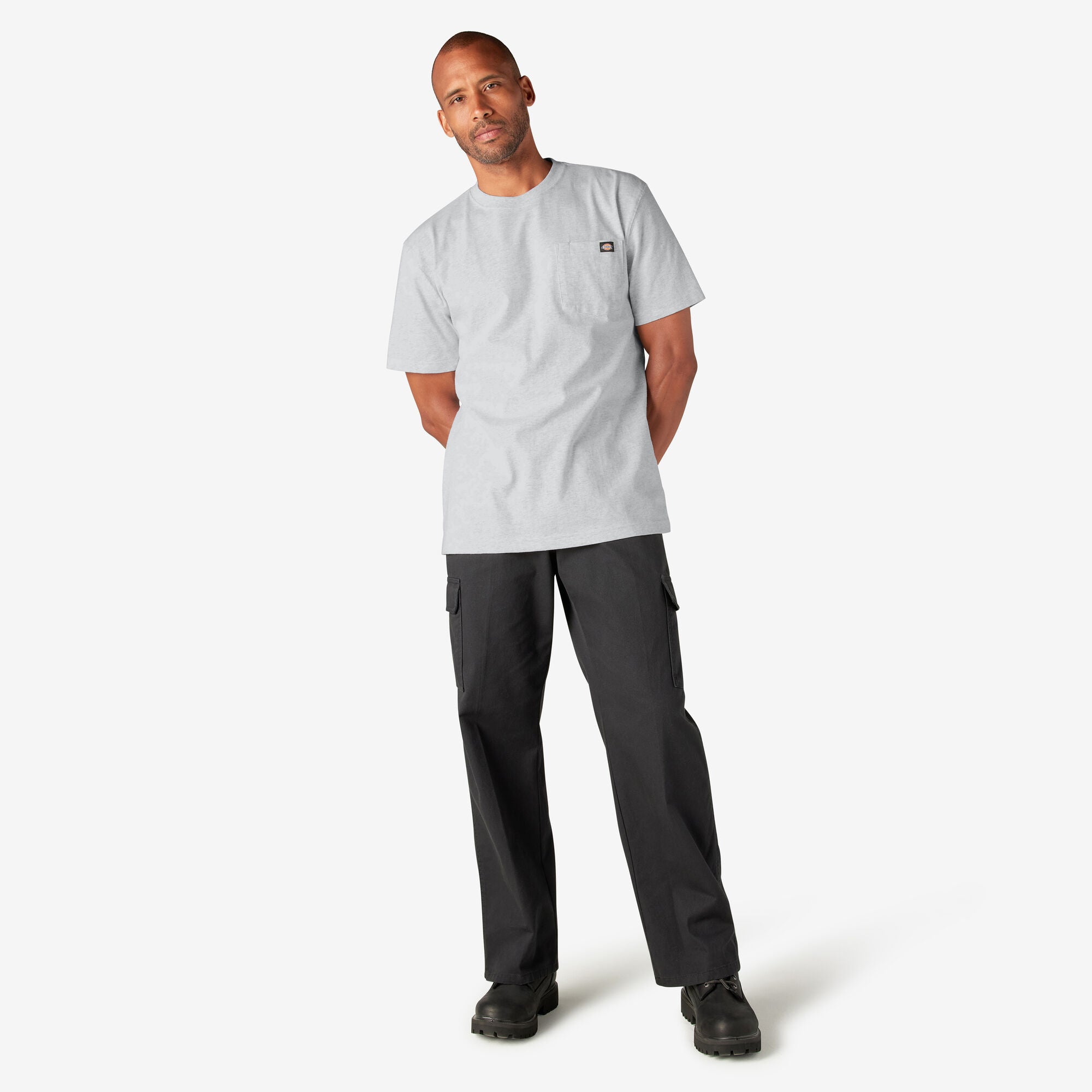 T-shirt épais à manches courtes et poche - Gris cendré (AG)