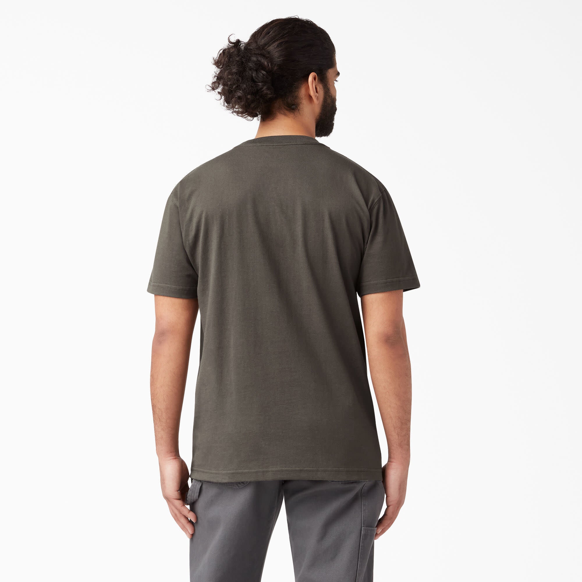 T-shirt épais à manches courtes et poche - Olive noire (BV)