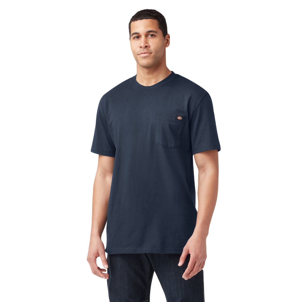 T-shirt épais à manches courtes et poche - Bleu marine foncé (DN)
