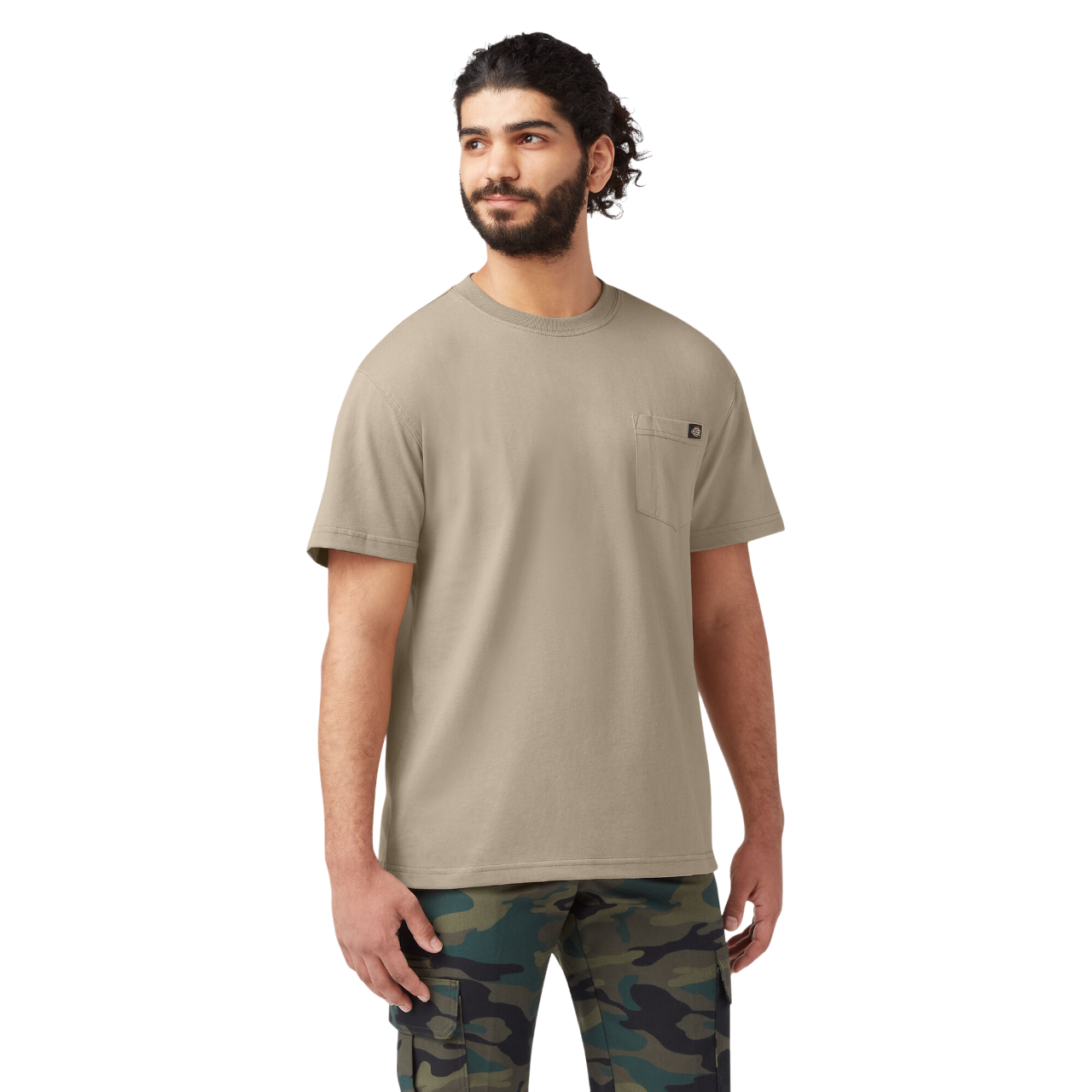 T-shirt épais à manches courtes et poche - Sable du désert (DS)