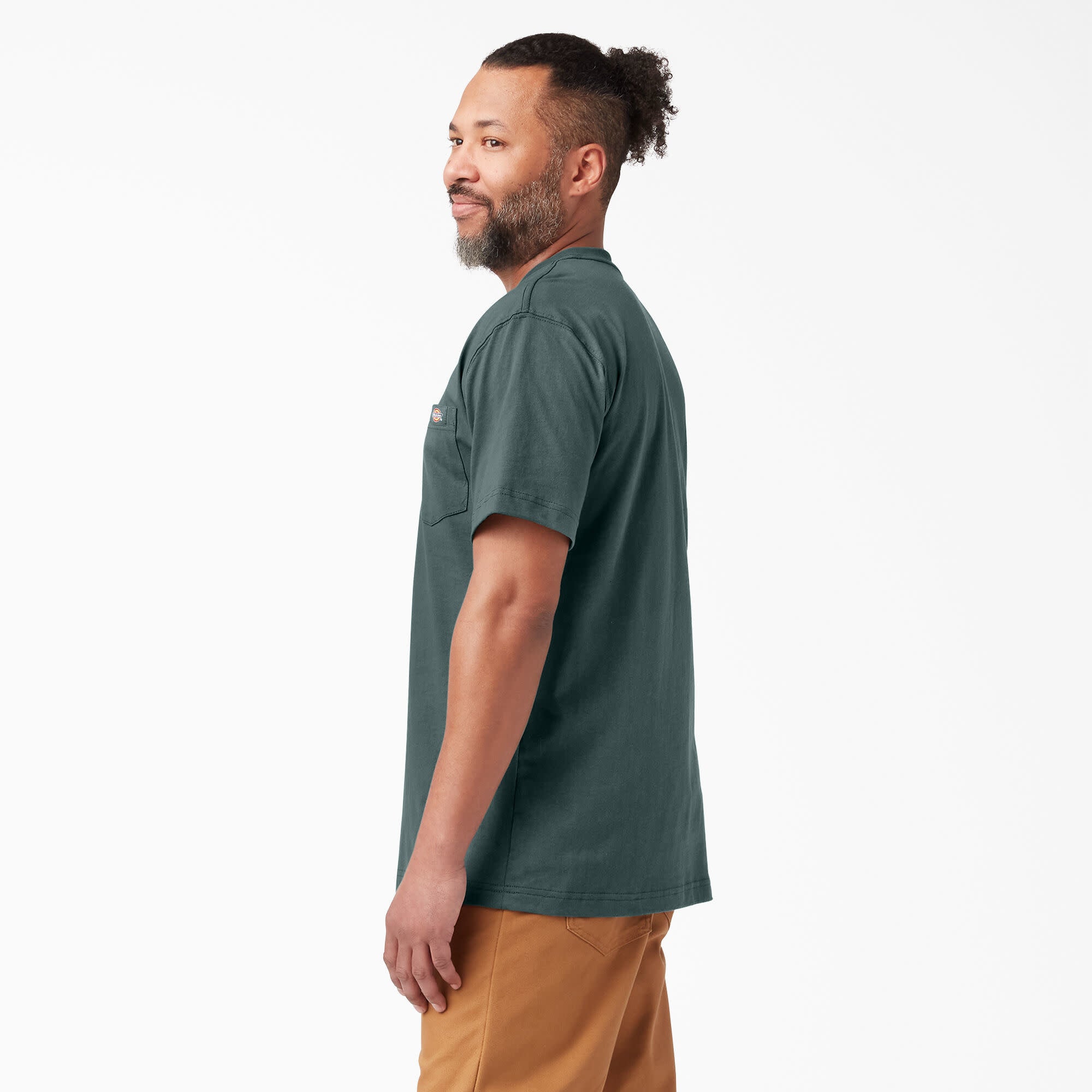 T-shirt épais à manches courtes et poche - Vert Lincoln (LN)