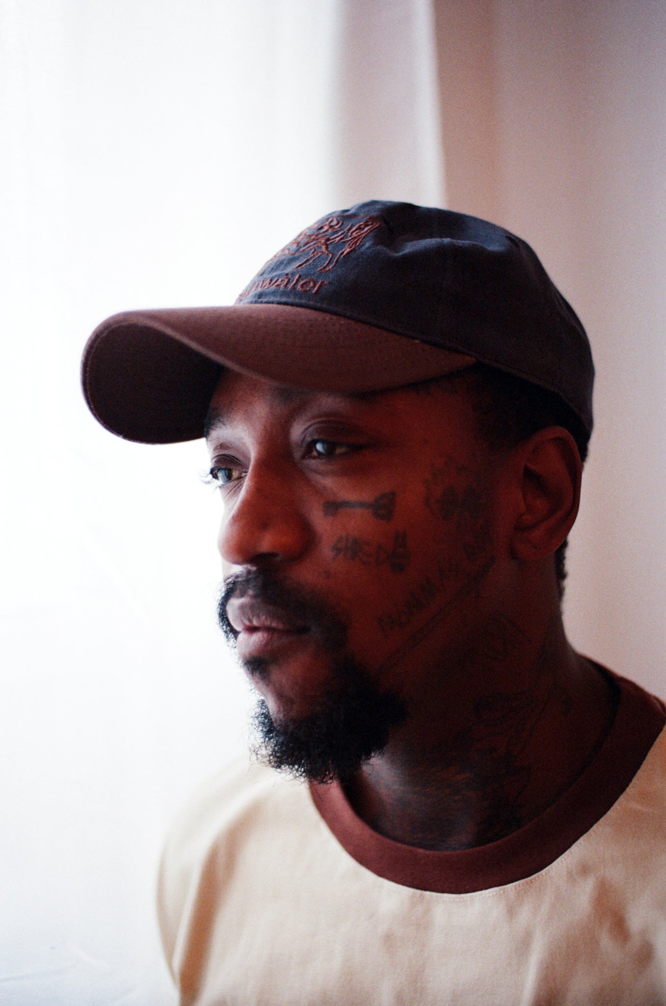 Kow Casquette en Toile Cirée - Bleu Marine/Marron