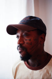 Kow Casquette en Toile Cirée - Bleu Marine/Marron