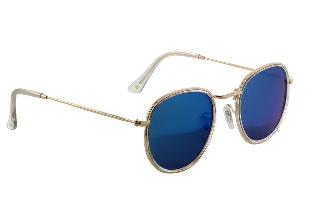 Hudson Polarized Sunglasses - Clear/Blue Mirror