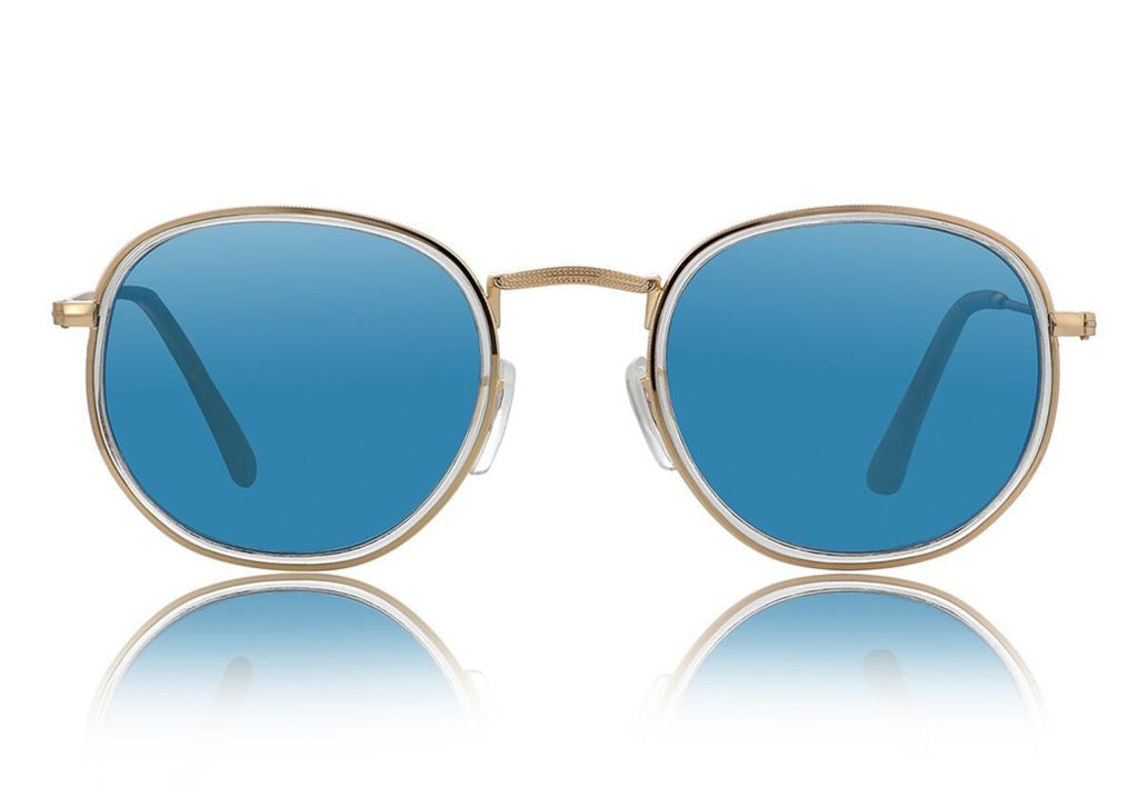 Hudson Polarized Sunglasses - Clear/Blue Mirror