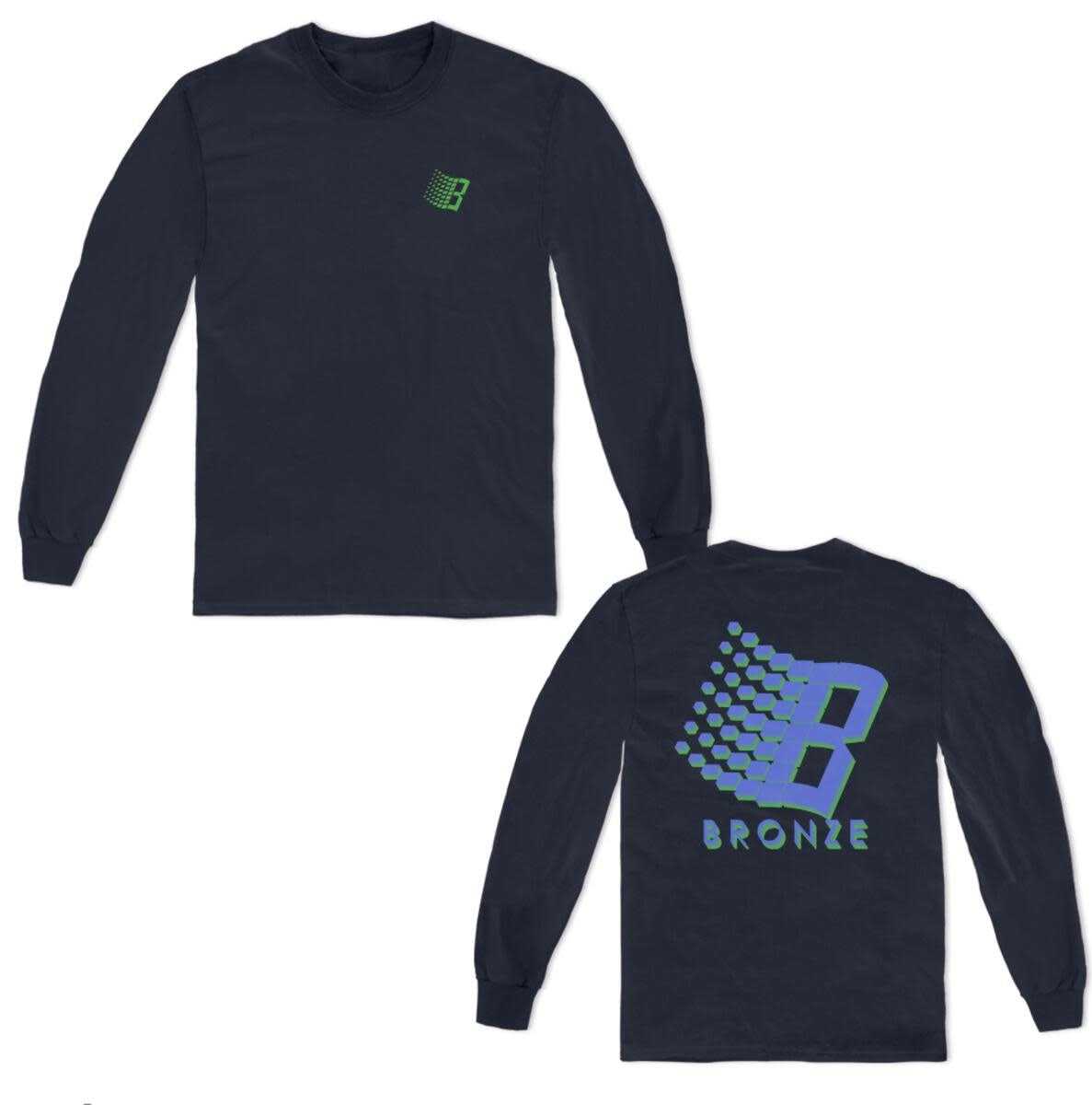 T-shirt à manches longues avec logo B - Bleu marine