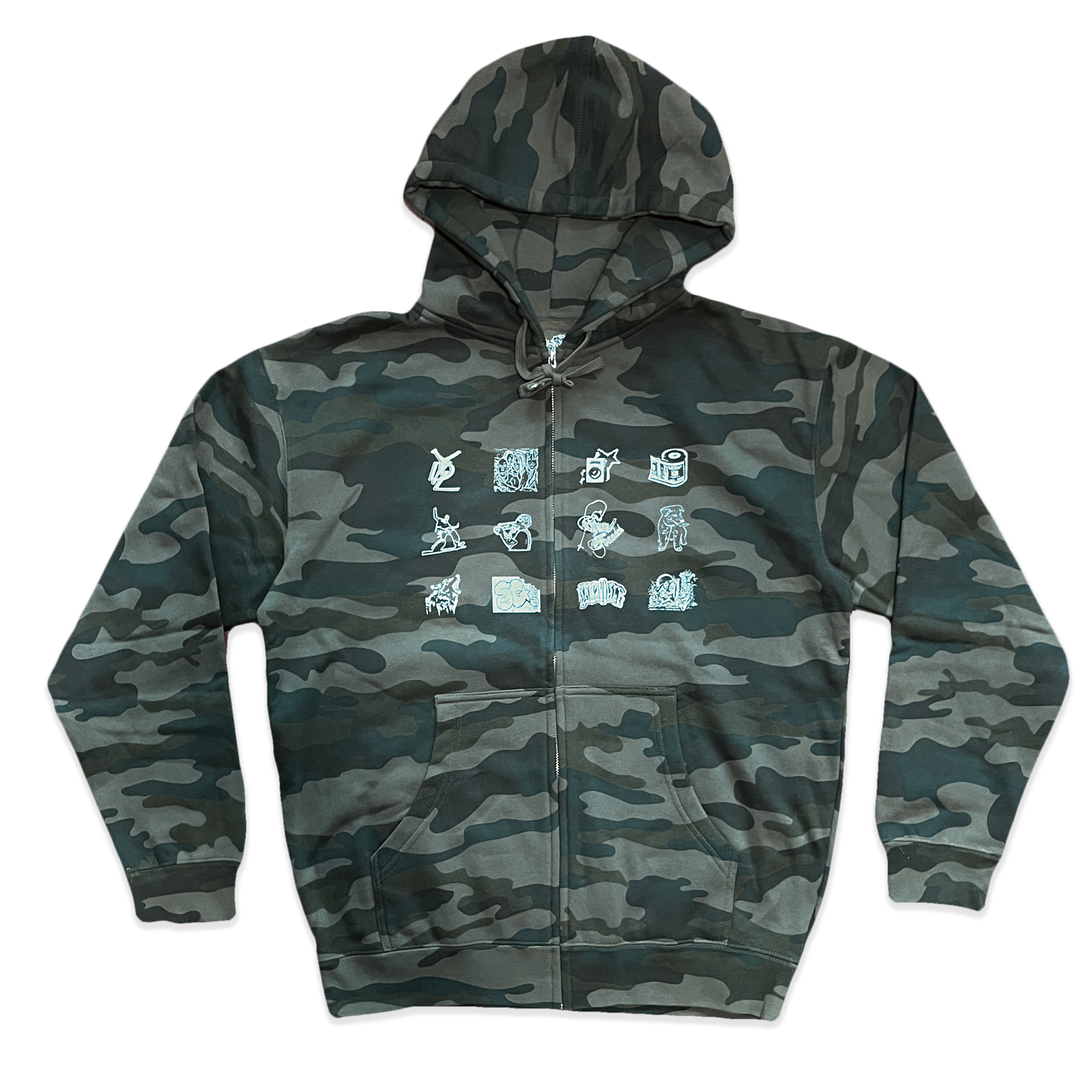 Pagaille Corp Sweat à Capuche Zippé - Camouflage