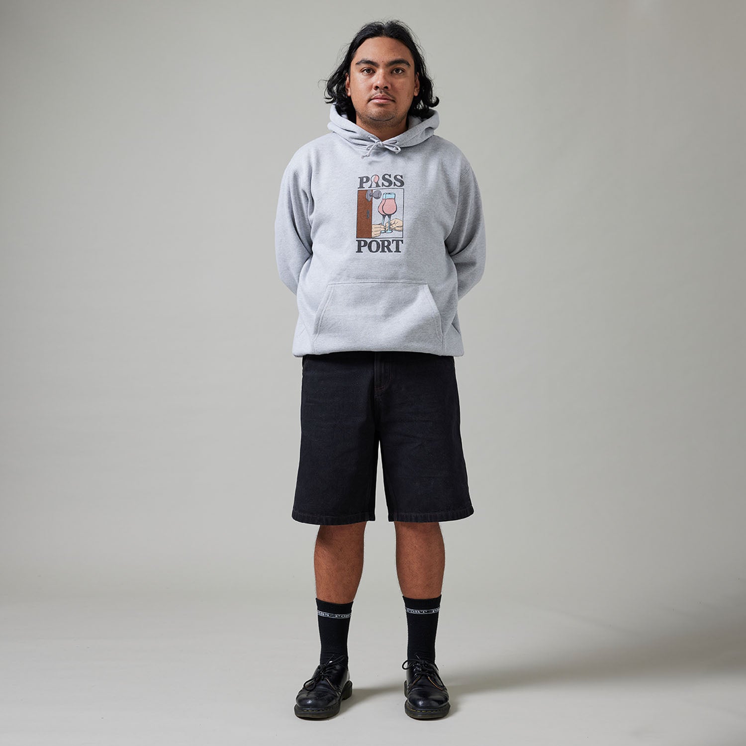 Workers Club Short en Denim - Noir Délavé/Couture Marron