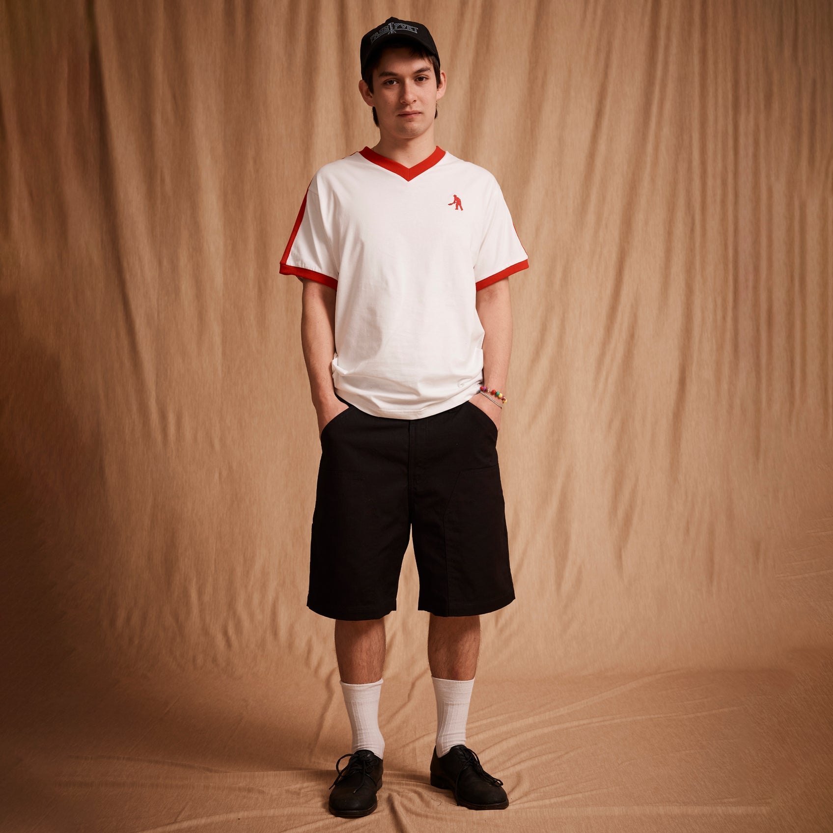Workers Stripe Organic Cotton Jersey - White/Red